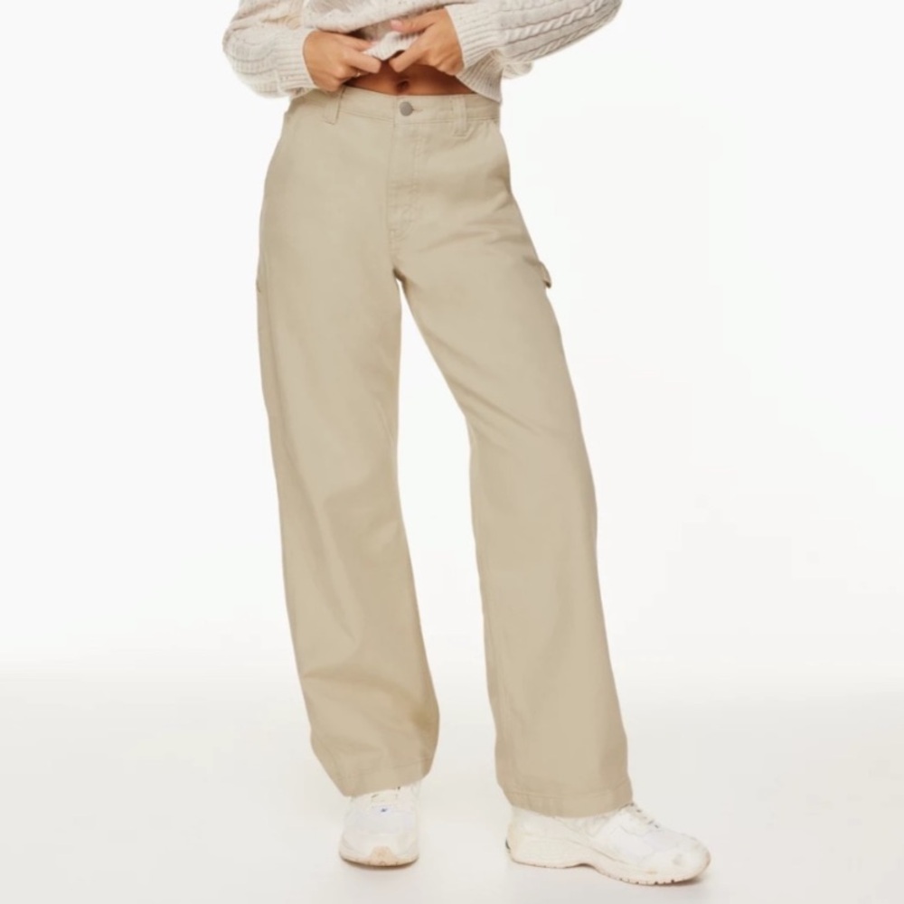 Aritzia TNA Greenwich Pants Workwear Tan Utility Cotton size 6 Carpenter Casual